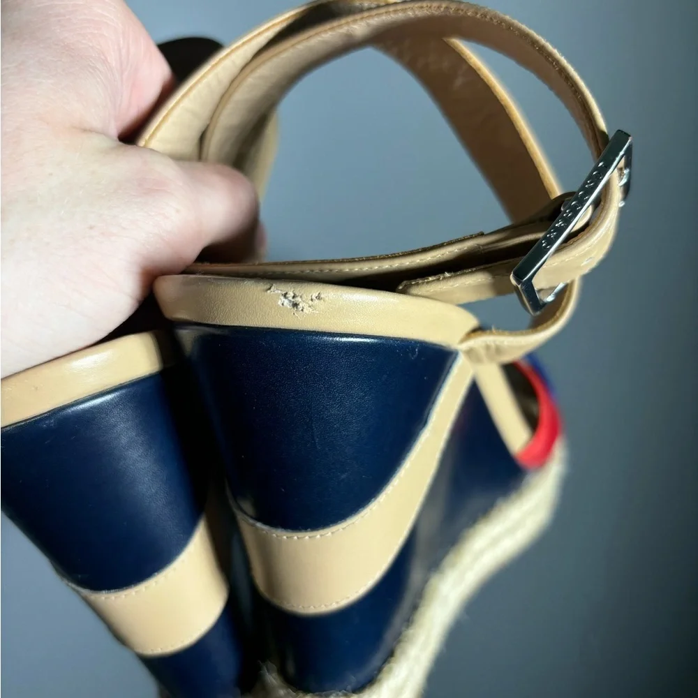 Longchamp Finca Louisa Wedge Espadrille Sandals Women’s Size EU 39